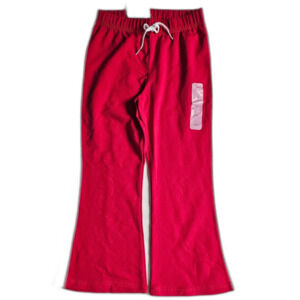 NWT Sideout Girl's Jogging Track Sweat Pants Cotton Flare sz 17 Red & White